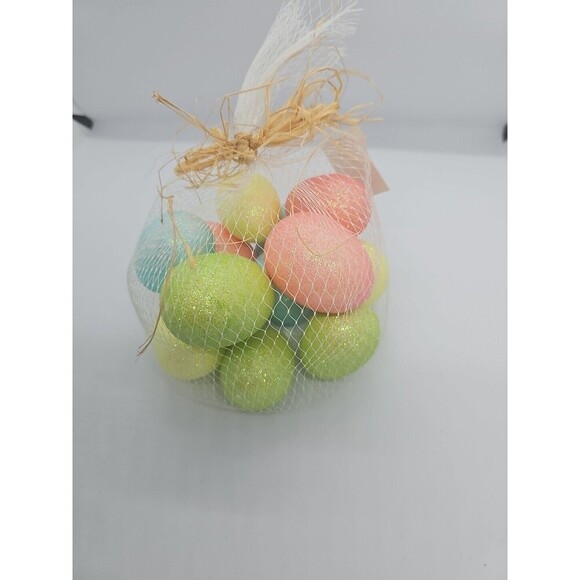5 Pack - 12 Pastel Glitter Plastic Easter Egg Vase Filler Spring Home Decor - Picture 2 of 6